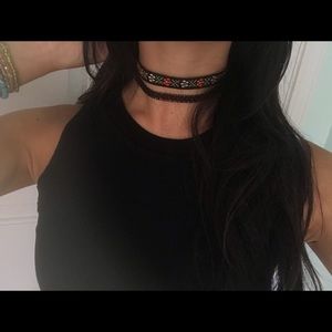 Floral Grudge Double Layer Lace Choker